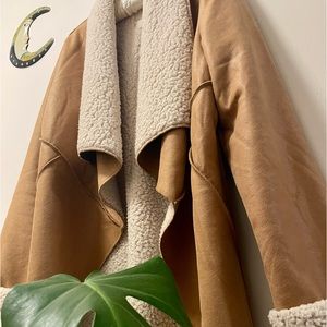 Women’s Faux Shearling Sherpa Lined Faux Suede Jacket